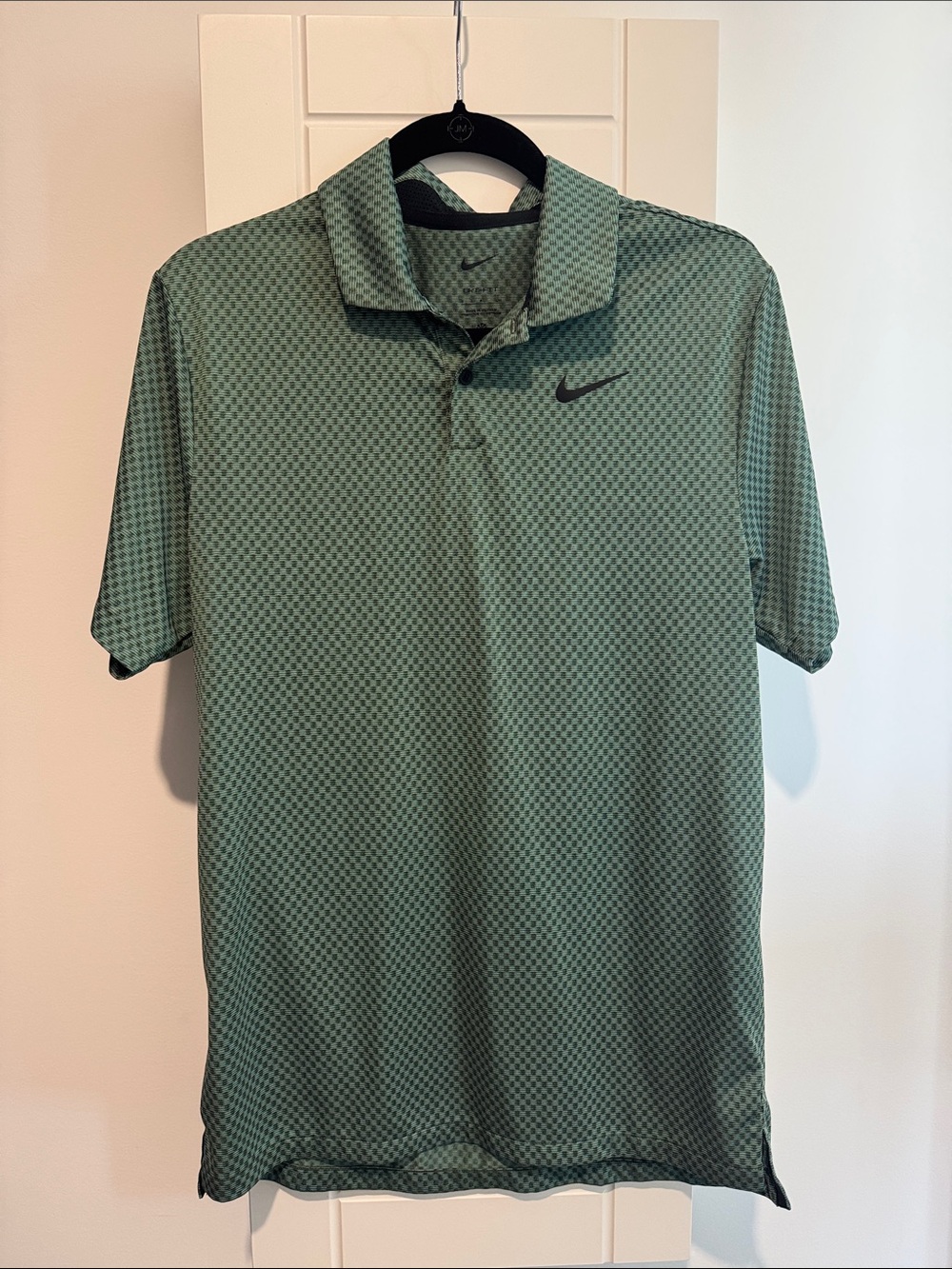 Nike Men’s Green Geo-Pattern Polo Shirt